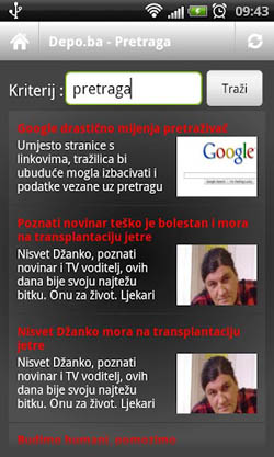 DEPO.ba, android aplikacija, Screen 3